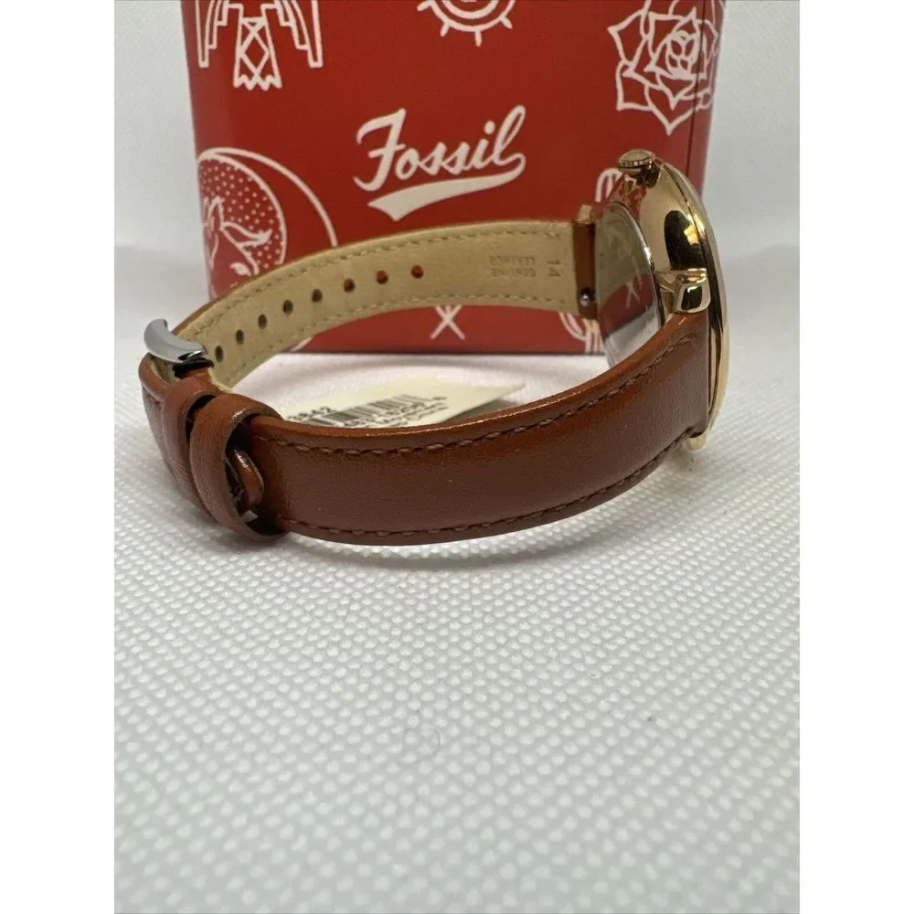 Fossil Jacqueline ES4352 Men Brown Leather Strap Analog Dial Quartz Watch YAY54